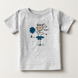 Bebé Camiseta de figura de palo de porristas ¡Vamos equ