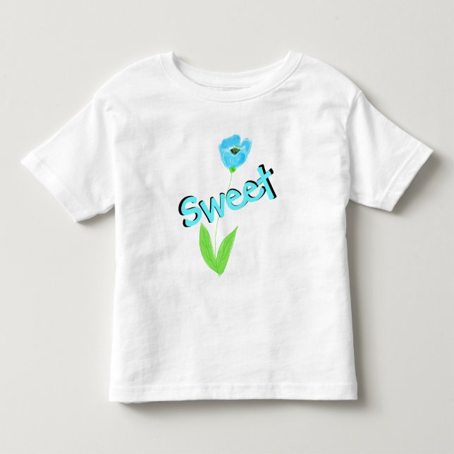 Bebé Camiseta de flores dulce para niños pequeños (Anverso)