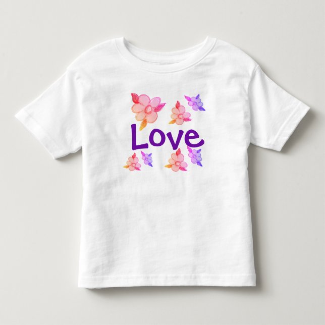 Bebé Camiseta de flores elegante para niños pequeños (Anverso)