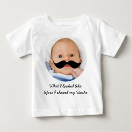 Bebé Camiseta de fotos de bigote personalizada