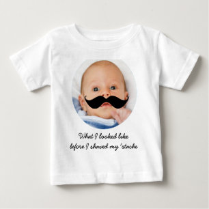 Bebé Camiseta de fotos de bigote personalizada