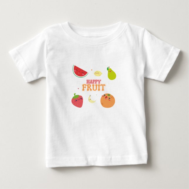 Bebé Camiseta de Fruta Feliz (Anverso)