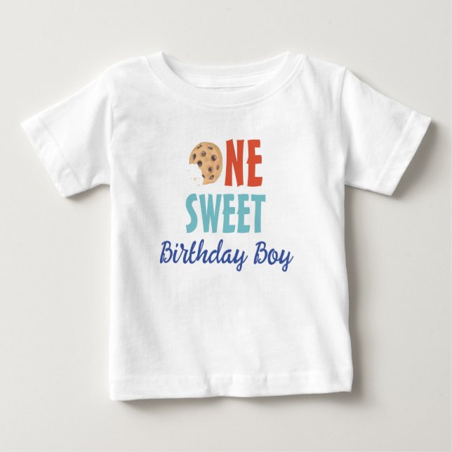 Bebé Camiseta de galletas para niño en su cumpleaños (Anverso)