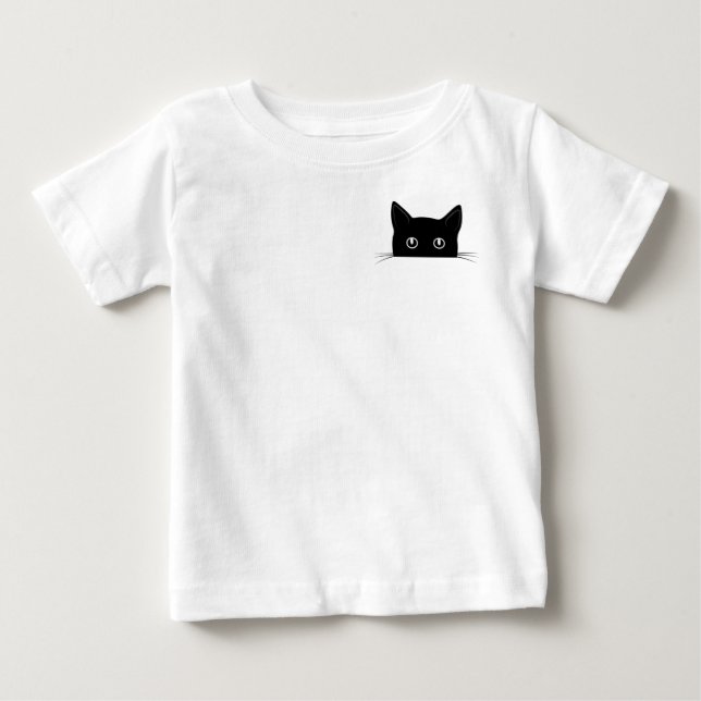 Bebé Camiseta de gato, gato escondido en camiseta de bo (Anverso)
