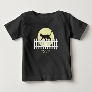 Bebé Camiseta de gato negro espeluznante en cerca de es