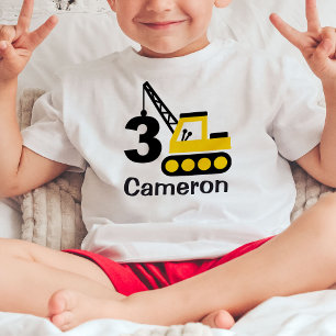 Bebé Camiseta de grúa de construcción para cumpleaños d