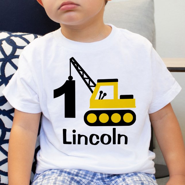 Bebé Camiseta de grúa de construcción para niño cumplea (Subido por el creador)