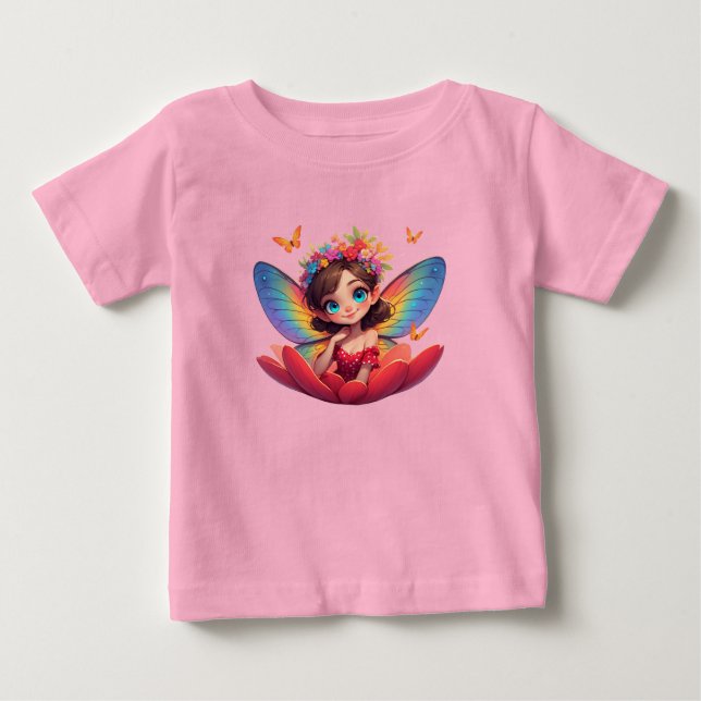 Bebé Camiseta de Hada Princesa Rosa para Niñas Pequeñas (Anverso)
