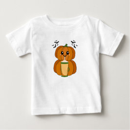 Bebé Camiseta de Halloween de café de calabaza linda