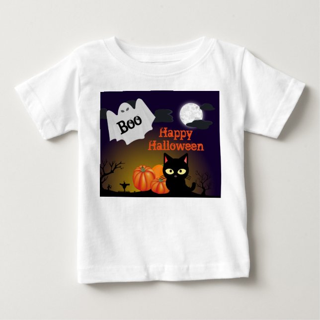 Bebé Camiseta de Halloween de fantasma para niños peque (Anverso)