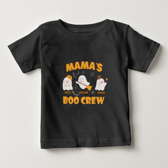 Bebé Camiseta de Halloween de Mama's Boo Crew (Anverso)