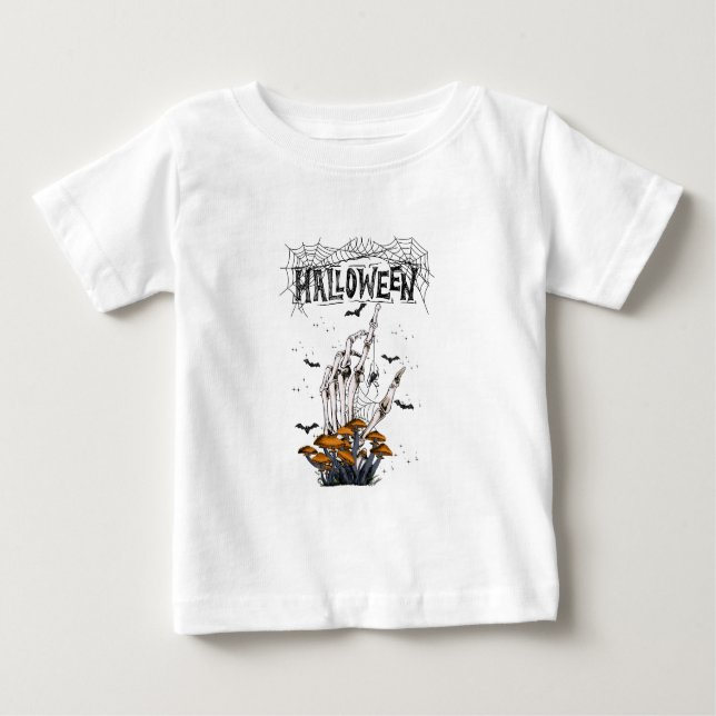 Bebé Camiseta de Halloween de marca personalizado blanc (Anverso)