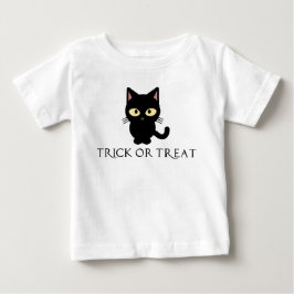 Bebé Camiseta de Halloween para gato negro lindo