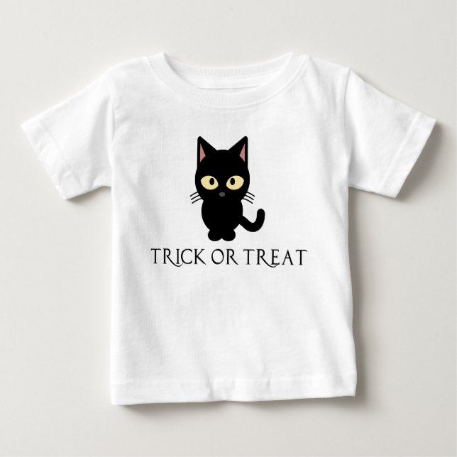 Bebé Camiseta de Halloween para gato negro lindo (Anverso)