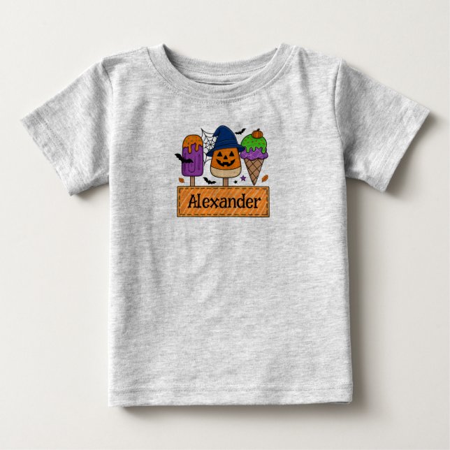 Bebé Camiseta de Halloween para niños personalizable (Anverso)