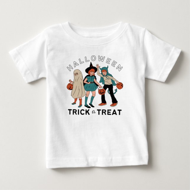 Bebé Camiseta de Halloween truco o trato (Anverso)