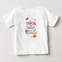 Bebé Camiseta de Halloween: Truco o Truco Es Mi Cumplea