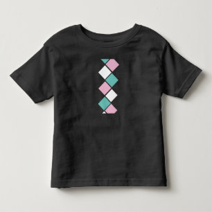 Bebé Camiseta de Harlequin Toddler (Negro, Aqua y Rosa)