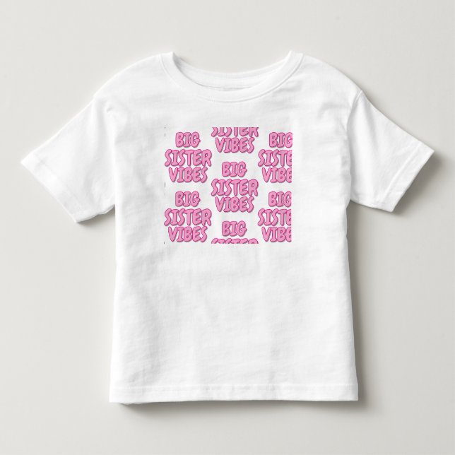 Bebé Camiseta de Hermana Mayor Rosa y Blanca (Anverso)