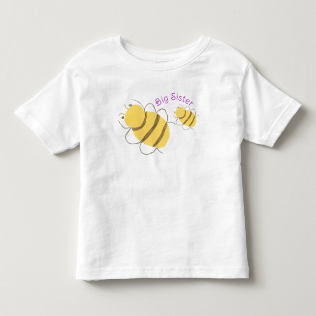 Bebé Camiseta de Hermana Mayor - Tema Abeja (Anverso)