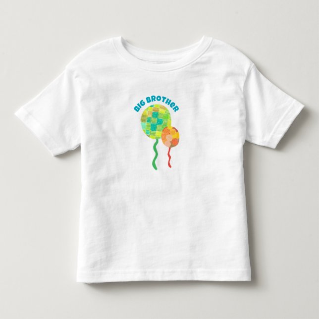 Bebé Camiseta de Hermano Mayor - Tema de Globos (Anverso)