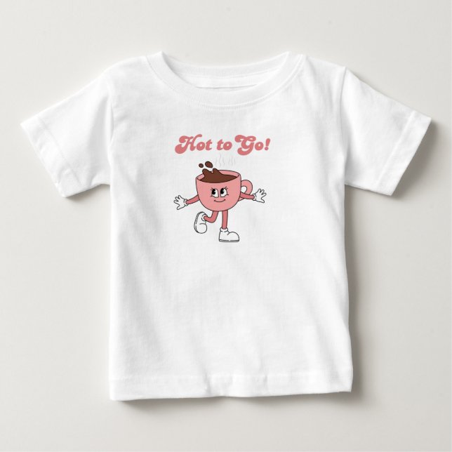 Bebé Camiseta de Hot to Go, café de estilo retro (Anverso)