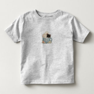 Bebé Camiseta de ilustración de tazaGatos lindos en caf