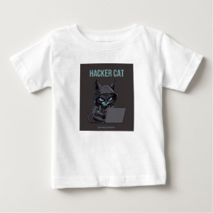 Bebé Camiseta de impresión de gato hacker