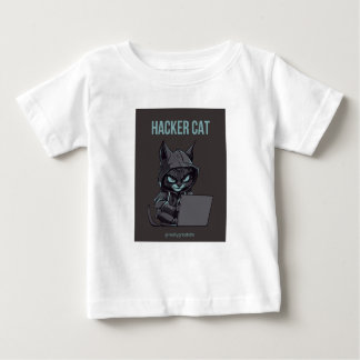 Bebé Camiseta de impresión de gato hacker