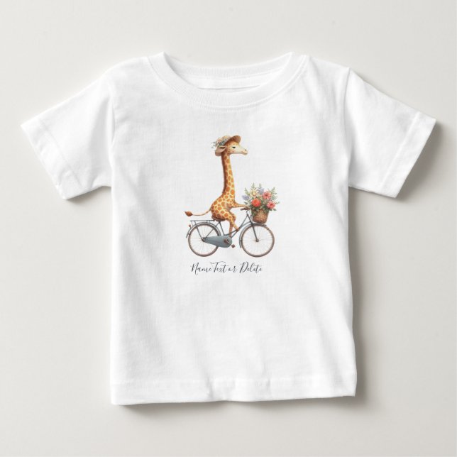 Bebé Camiseta de jirafa de bicicleta Bicicleta (Anverso)