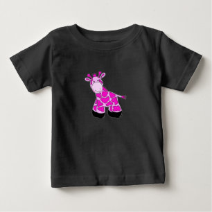 Bebé Camiseta de jirafa rosa