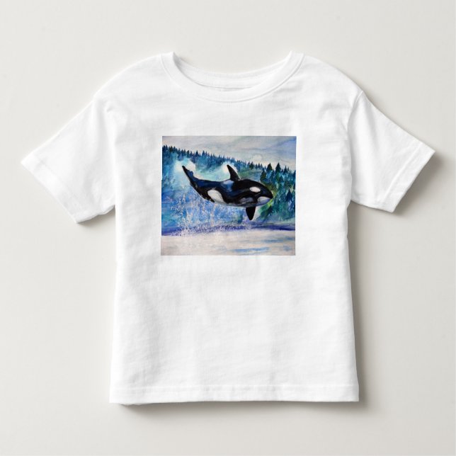 Bebé Camiseta de la acuarela de la ballena de la orca (Anverso)