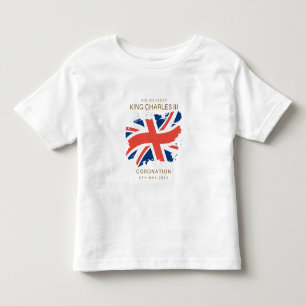 Bebé Camiseta de la bandera de Jack del Rey Carlos III