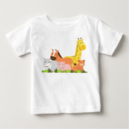 Bebé Camiseta de la pandilla de animales lindos dibujos