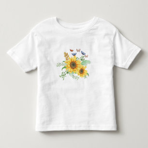 Bebé camiseta de la primavera del girasol