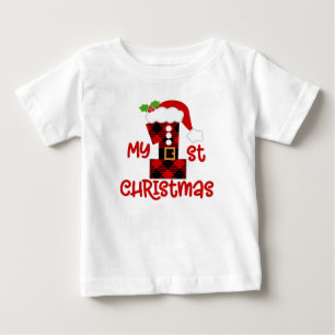 Bebé Camiseta de la primera Navidad con yeso de búfalo