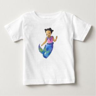 Bebé Camiseta de la sirena negra
