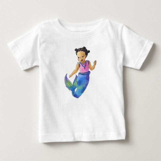 Bebé Camiseta de la sirena negra (Anverso)
