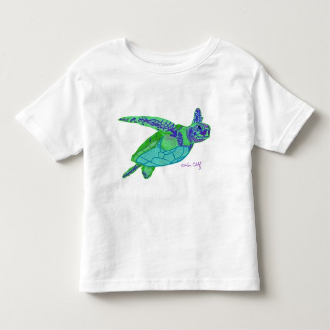 Bebé Camiseta de la tortuga de mar (Anverso)