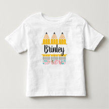 Camiseta de Lápiz para Regreso a Clases, Niña Pequ