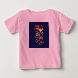 Bebé Camiseta de lobo para monopatín de Halloween con e
