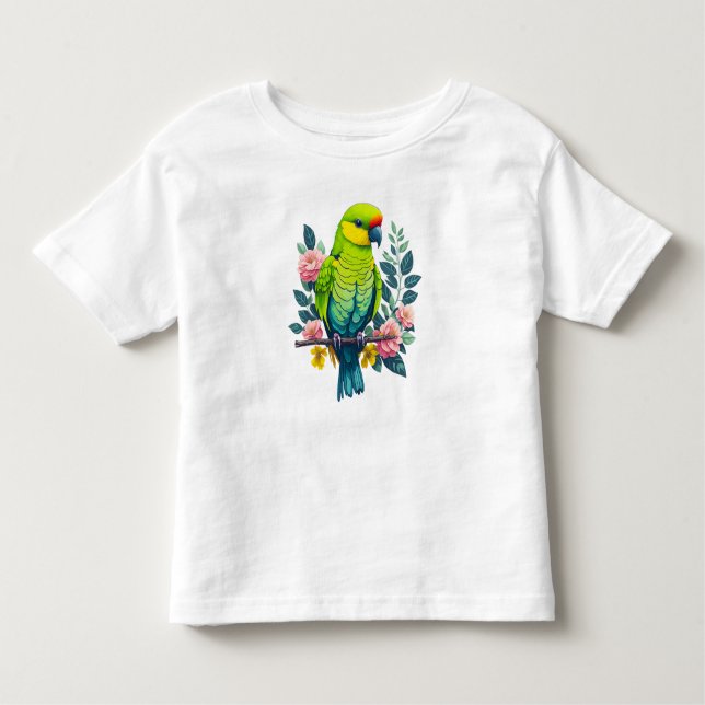 Bebé camiseta de loro verde (Anverso)