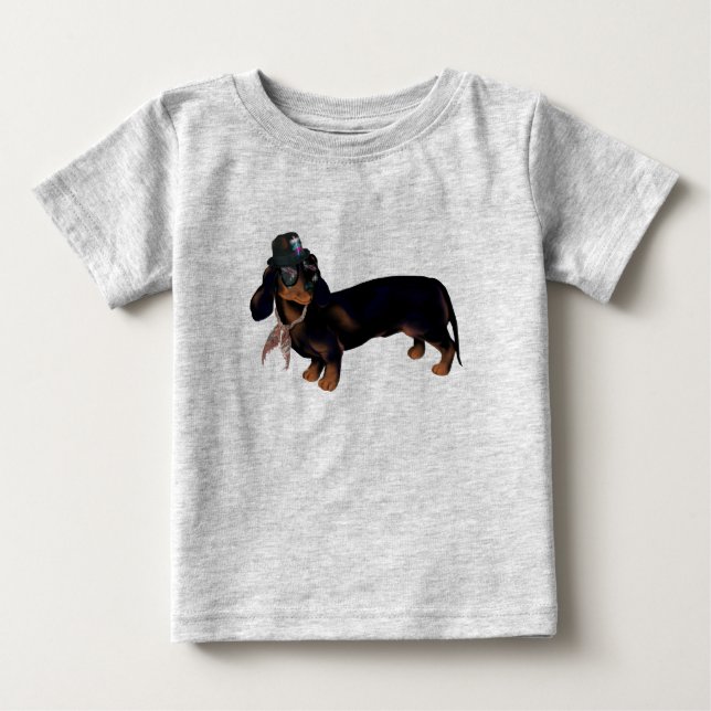 Bebé Camiseta de lujo del Dachshund (Anverso)