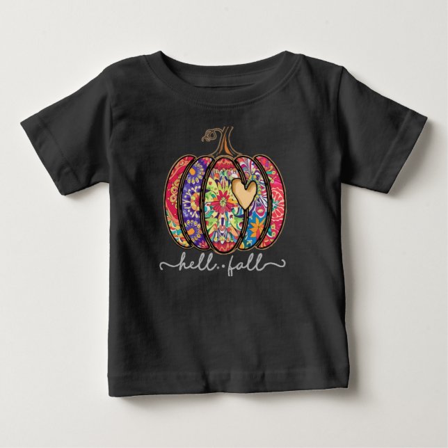 Bebé Camiseta de Mandala Pumpkin Halloween (Anverso)