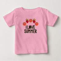 Camiseta De Manga Corta Con Diseño De Frutas Y Beb