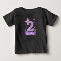 Camiseta de mariposa para cumpleaños número 2 de n