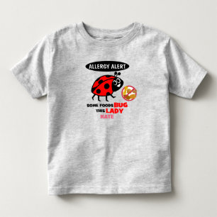 Bebé Camiseta de mariquita de alerta de alergia a nuece