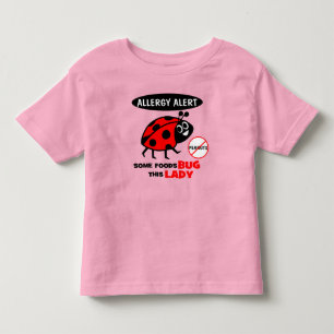 Bebé Camiseta de mariquita de alerta de alergia al maní