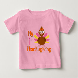 Bebé Camiseta de Mi Primera Niña en Acción de Gracias