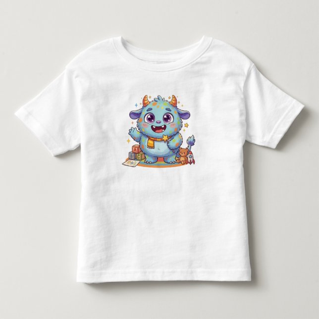 Bebé Camiseta de Monstruo Adorable (Anverso)